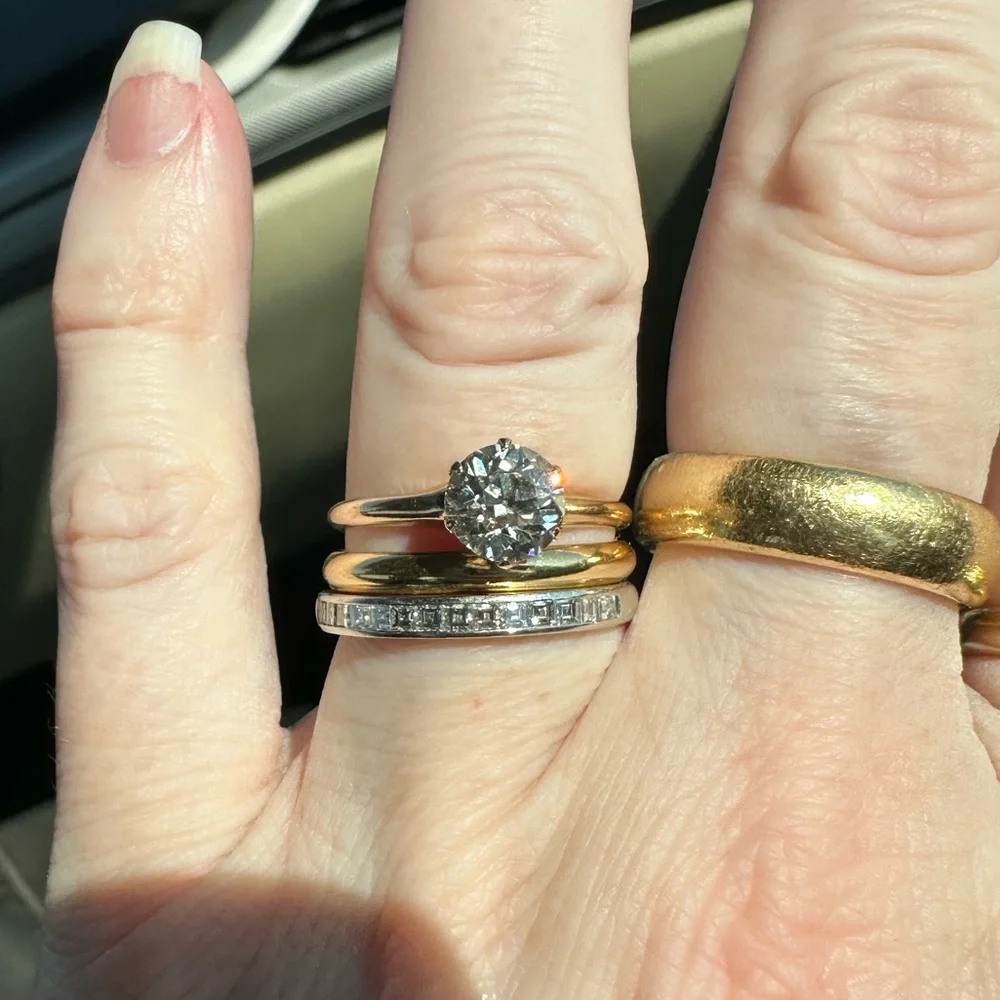 Antique 1.28ct OEC Diamond Victorian Solitaire 14K Yellow Gold Size 6.5 - Picture 8 of 13